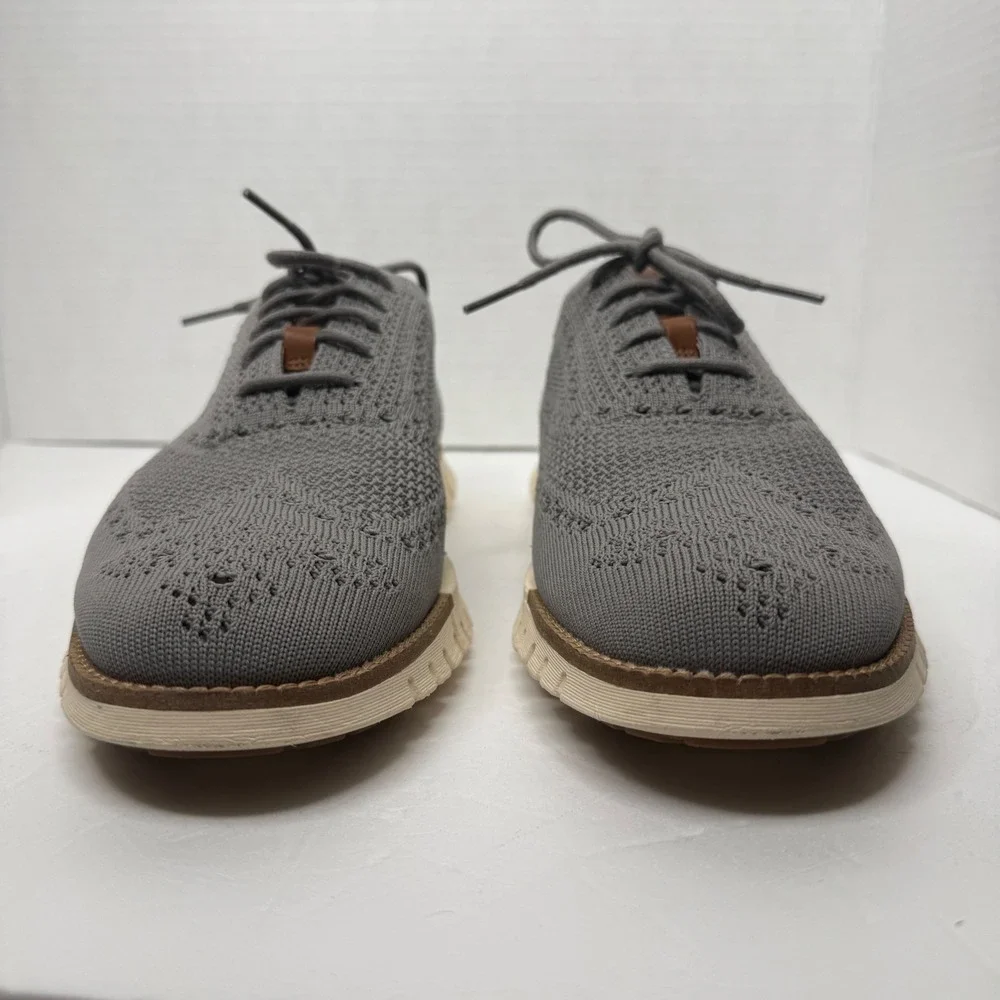 Cole Haan Zerogrand Remastered Stitchlite Wingtip Oxford Men 9M Grey Knit C39740 - Picture 4 of 10